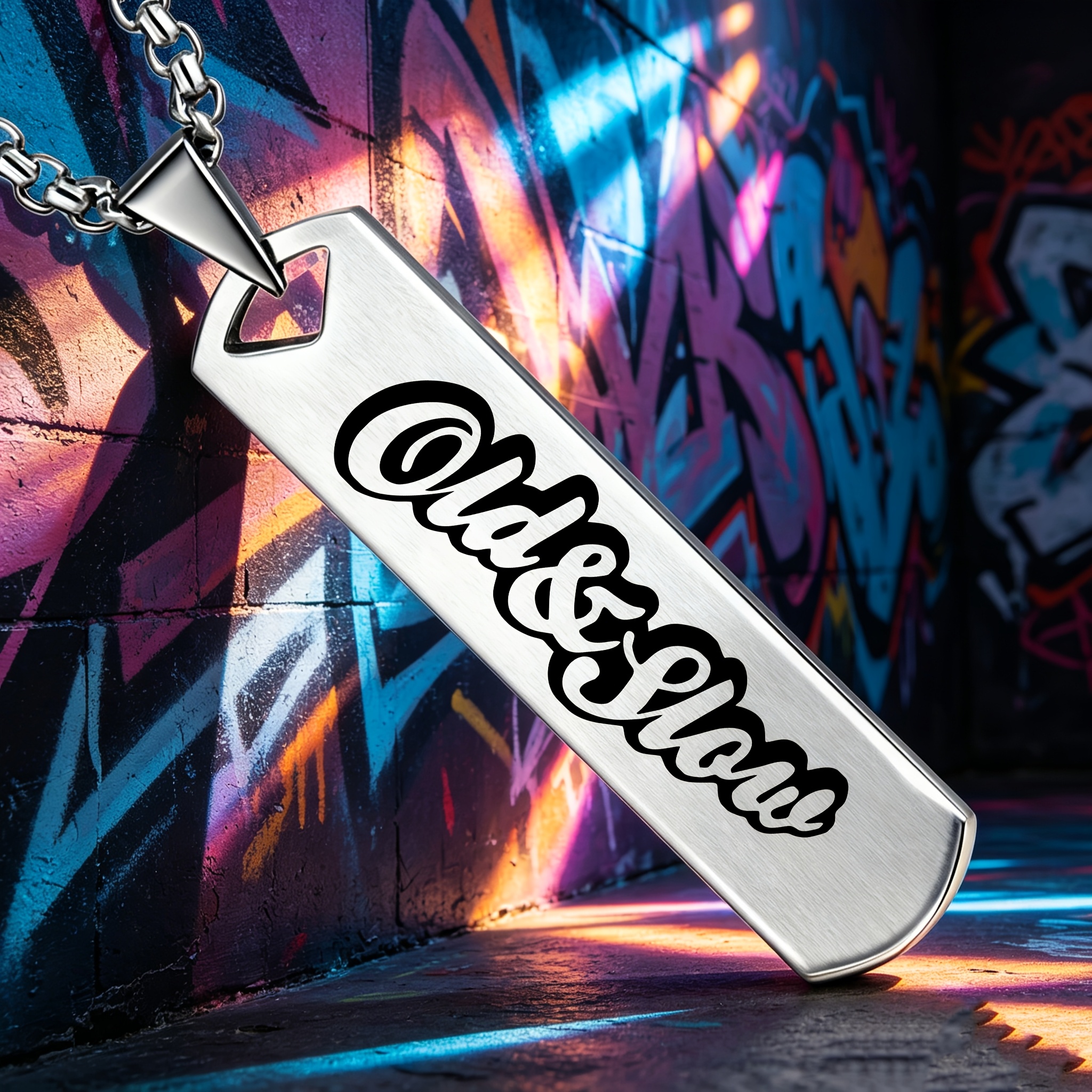 Unisex "Old&Slow" Cool Font Design Pendant Necklace